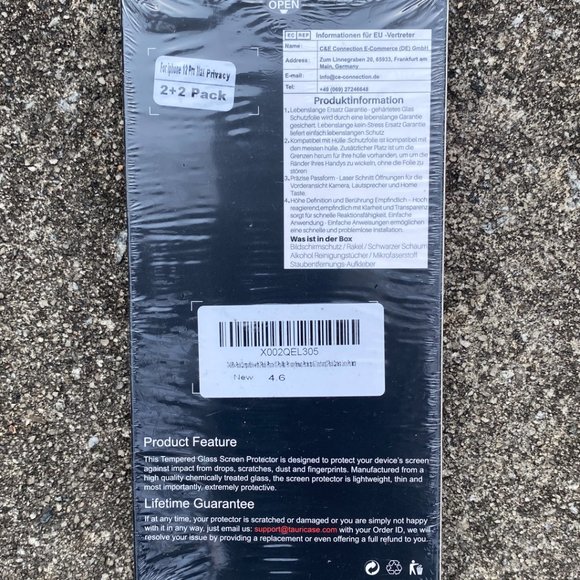 Tauri 2+2 Pack Premium Tempered Glass Protector For iPhone 12 Pro Hax Privacy - Picture 4 of 7